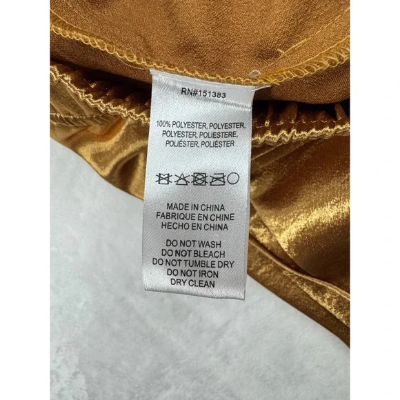 NWT Anthropologie Current Air Satin High-Rise Wide-Leg Pants Women's Small Gold‎ - Picture 8 of 13